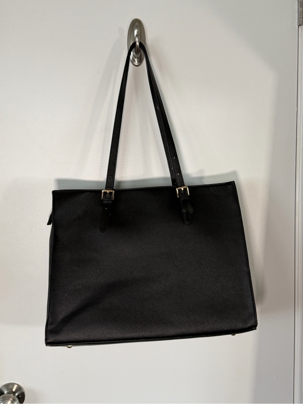 Classic Black Saffiano Tote Bag